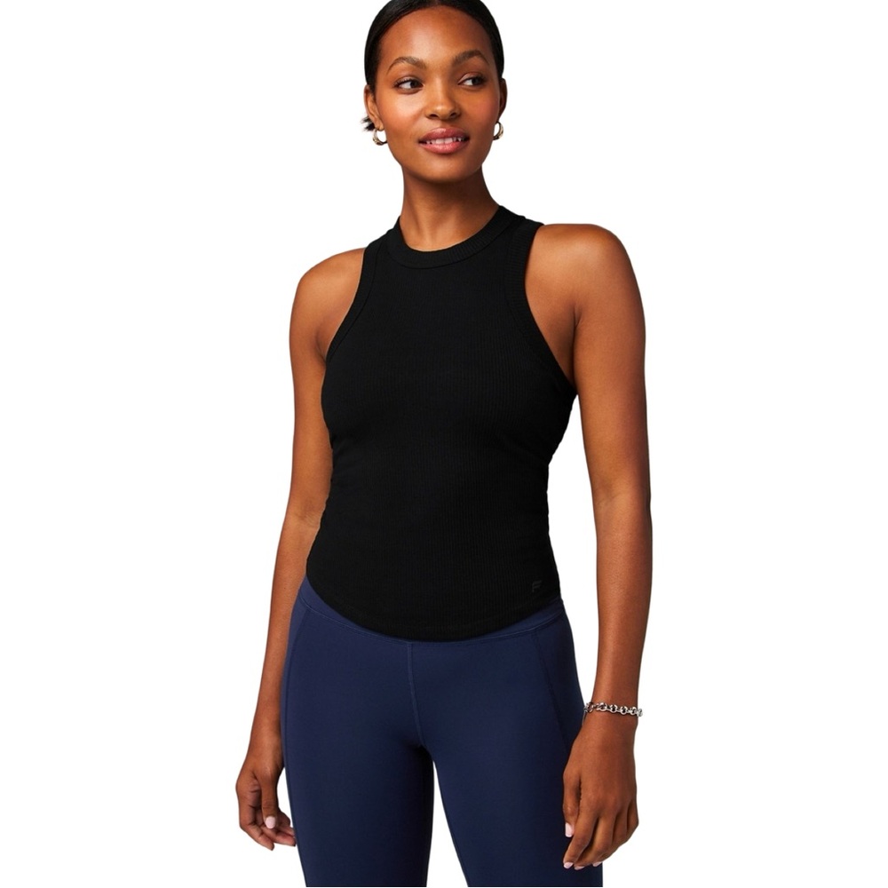 Fabletics Black Ribbed Racerback Tank